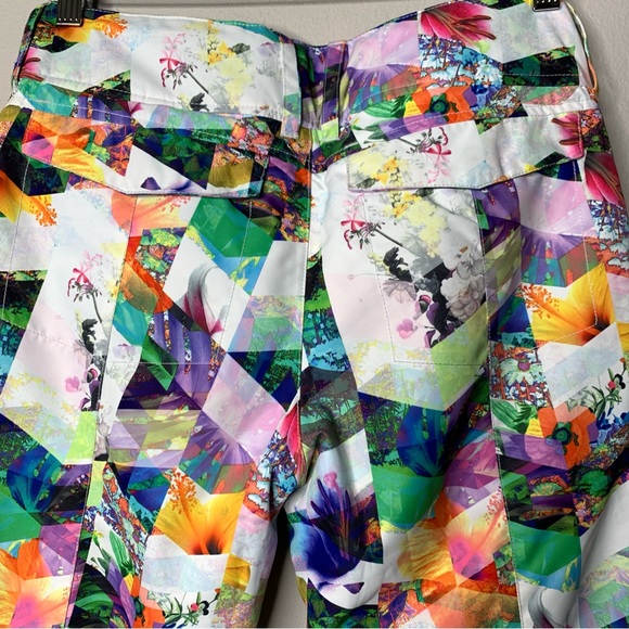 Obermeyer Jessi Snow Ski Pant White & multi Floral Print - Picture 4 of 10